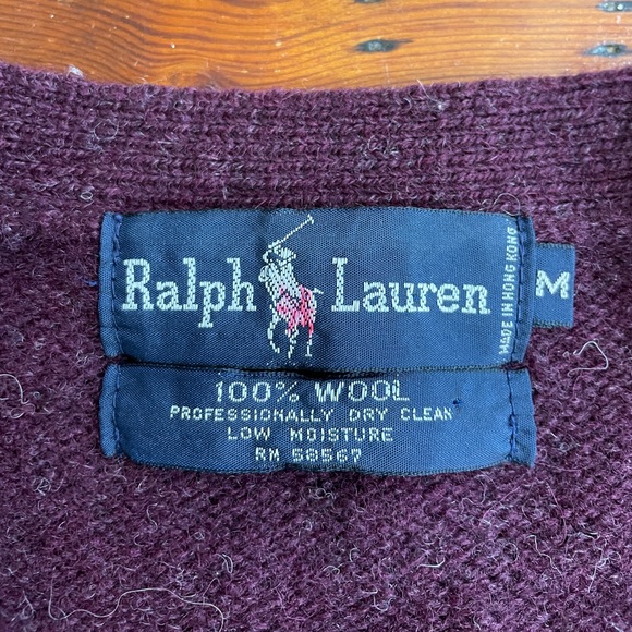 Vintage Ralph Lauren 100% Wool Fair Isle Equestrian Academia Cardigan Sz M 🧡🎀 - Picture 14 of 14
